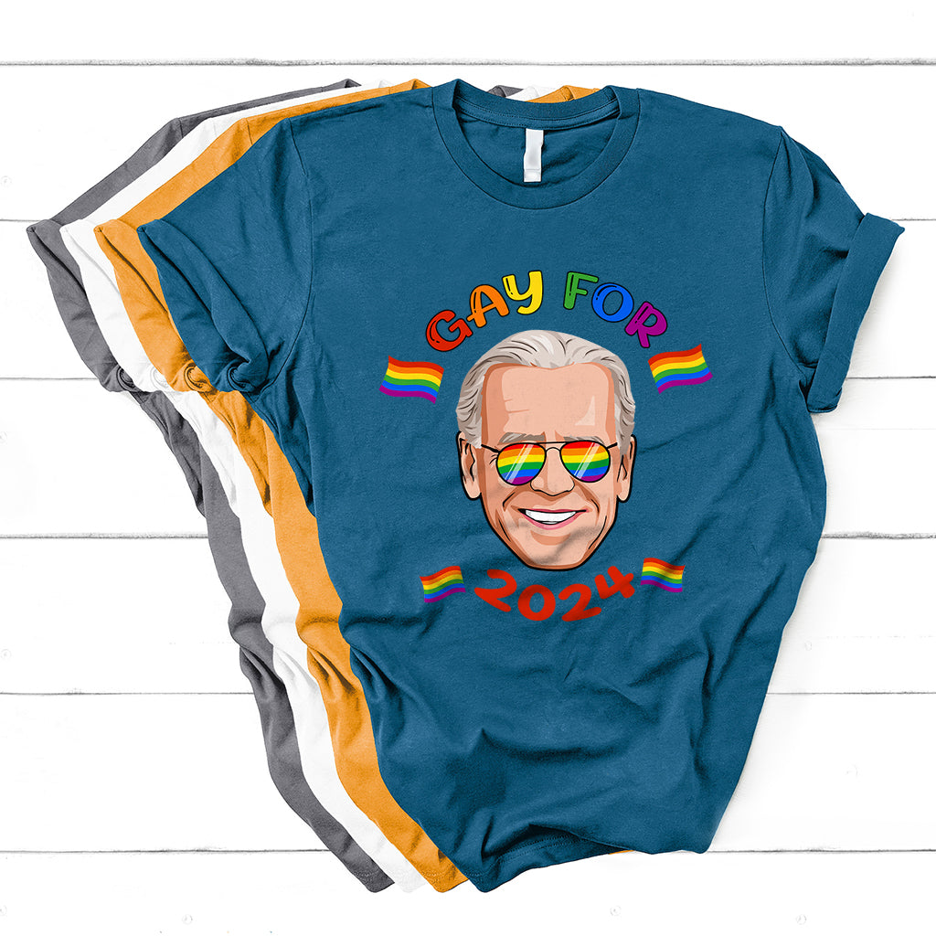 Biden 2024 Rainbow Gay Pride LGBT Democrat For Mens Womens T Shirt - Wonder Print Shop