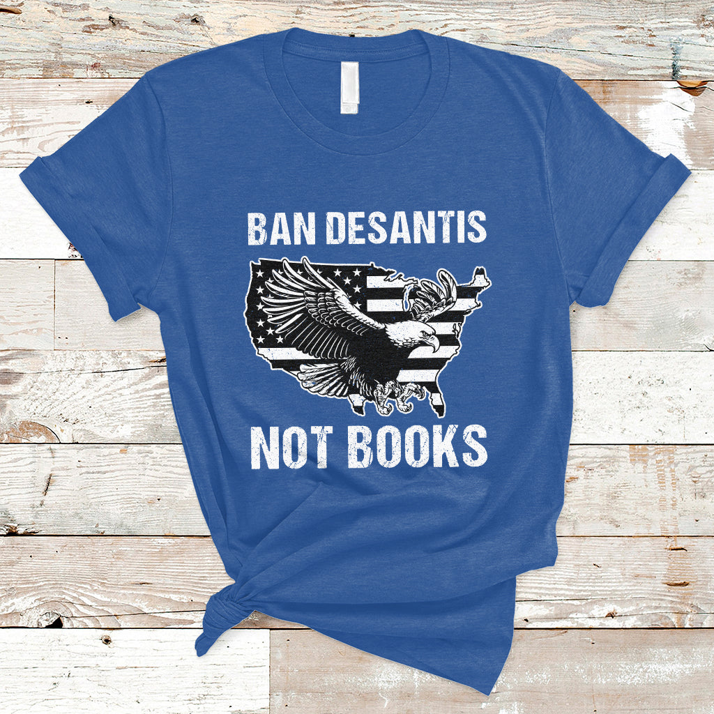 DeSantis Ban Books Banned Books Florida Governor Political American Flag T Shirt - Wonder Print Shop