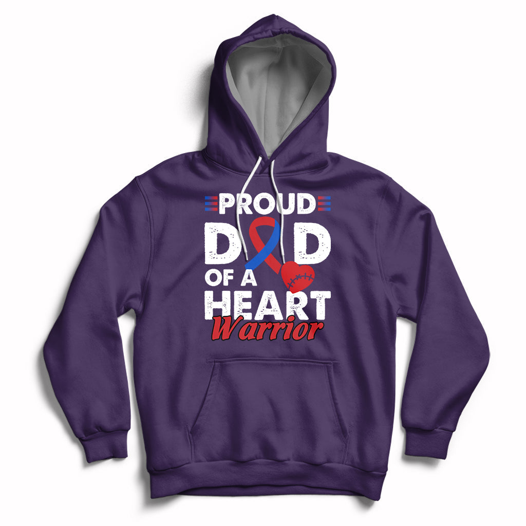 Dad Of A Heart Warrior CHD Congenital Heart Defect Awareness Hoodie - Wonder Print Shop