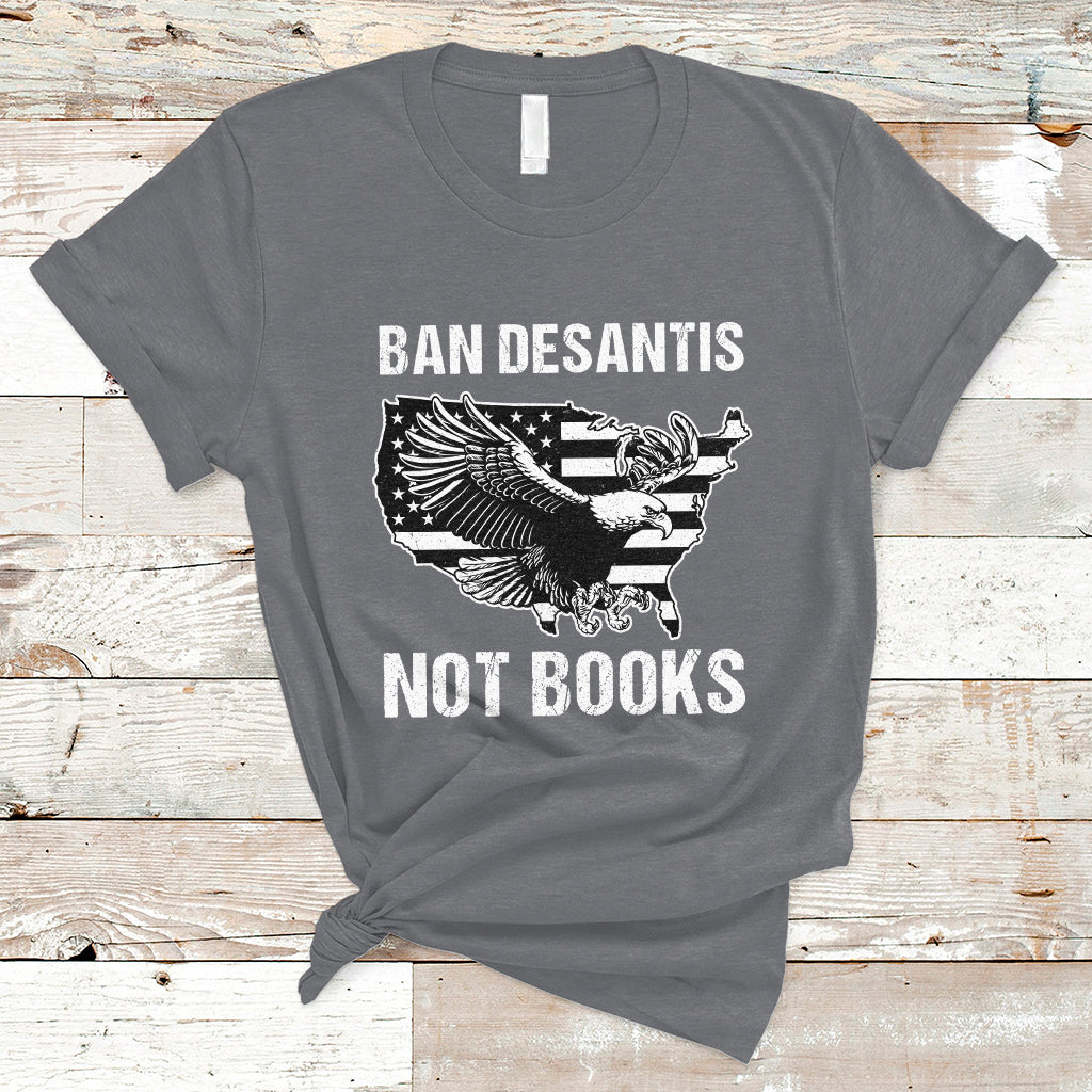 DeSantis Ban Books Banned Books Florida Governor Political American Flag T Shirt - Wonder Print Shop