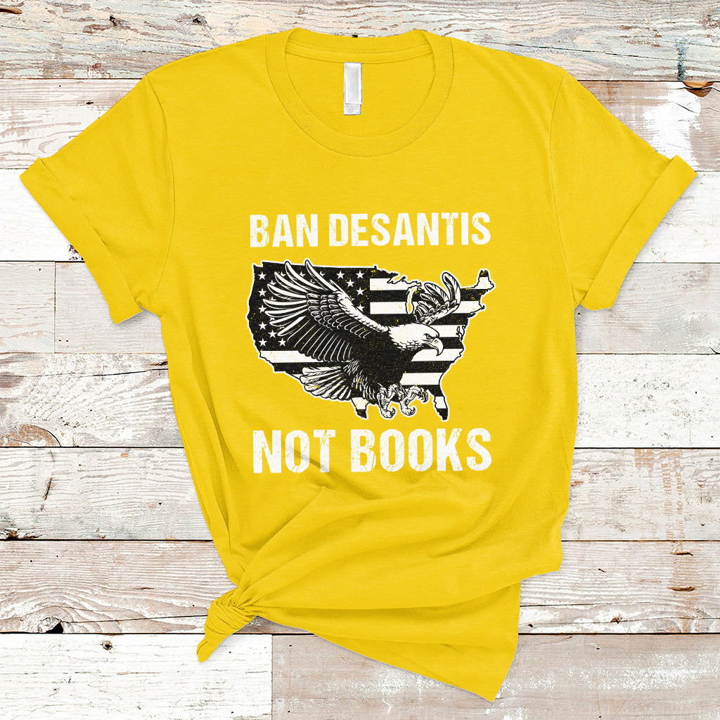 DeSantis Ban Books Banned Books Florida Governor Political American Flag T Shirt - Wonder Print Shop