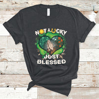 Not Lucky Simply Blessed Christian Shamrock St Patricks Day T-Shirt - Wonder Print Shop