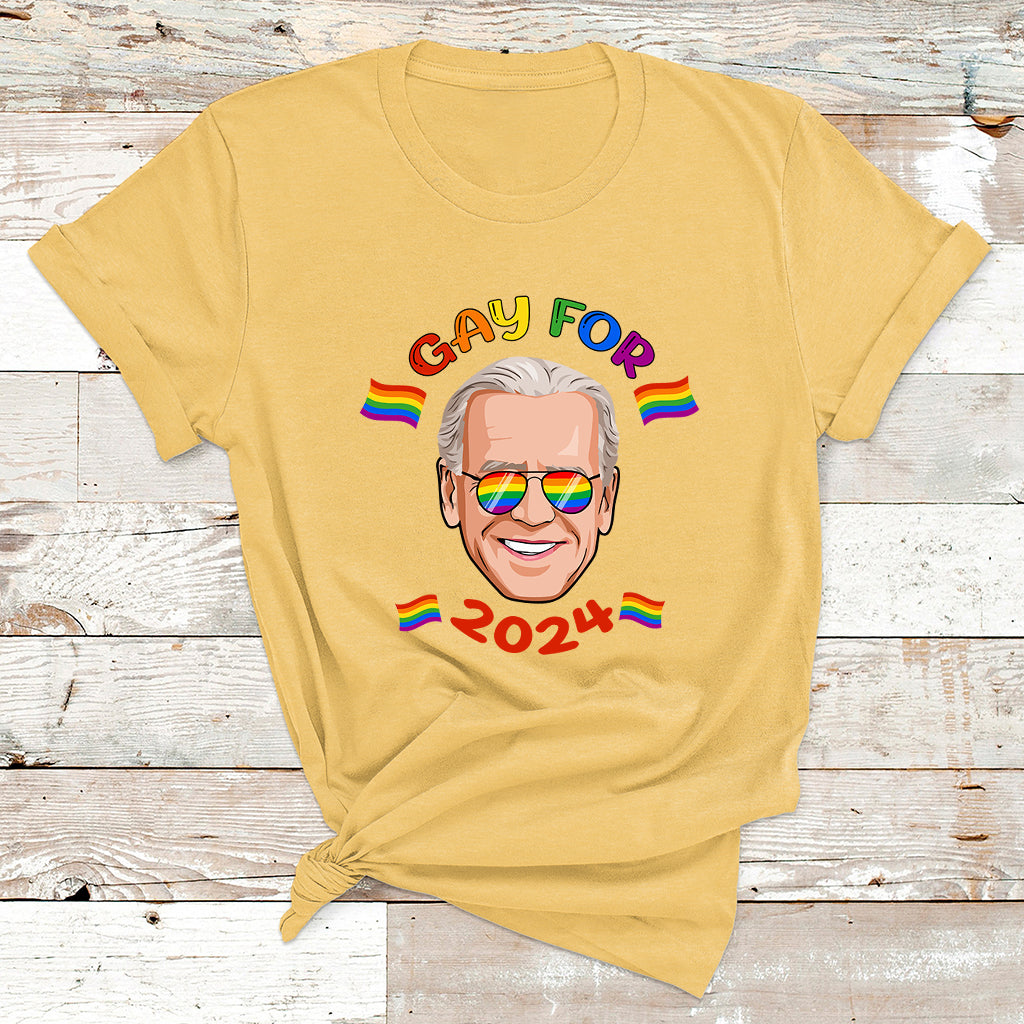 Biden 2024 Rainbow Gay Pride LGBT Democrat For Mens Womens T Shirt - Wonder Print Shop