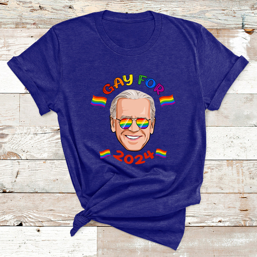 Biden 2024 Rainbow Gay Pride LGBT Democrat For Mens Womens T Shirt - Wonder Print Shop