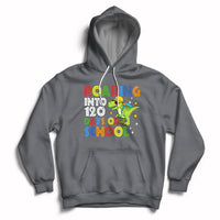 Dinosaur Roaring Into 120 Days Of School Kids Boys Girls 120 Days Smarter Hoodie - Wonder Print Shop