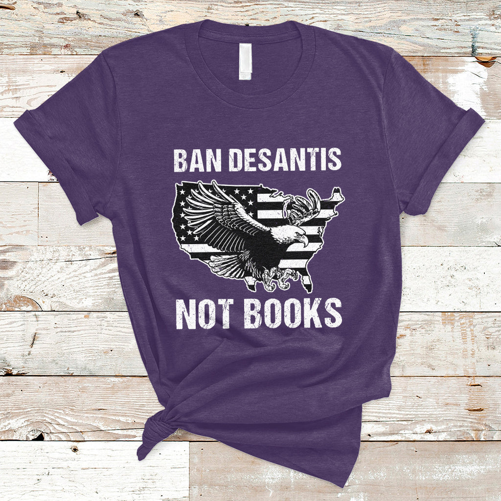 DeSantis Ban Books Banned Books Florida Governor Political American Flag T Shirt - Wonder Print Shop