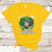 Not Lucky Simply Blessed Christian Shamrock St Patricks Day T-Shirt - Wonder Print Shop