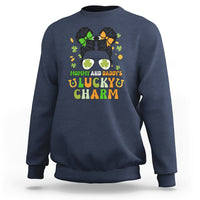 St Patricks Day Mommy And Daddy's Lucky Charm Cute Little Bun Irish Girls Sweatshirt - Wonder Print Shop