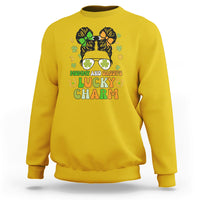 St Patricks Day Mommy And Daddy's Lucky Charm Cute Little Bun Irish Girls Sweatshirt - Wonder Print Shop