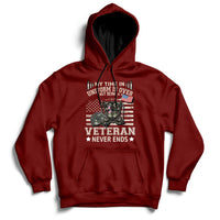 My Time In Uniform Is Over But Being A Veteran Never Ends Hoodie - Wonder Print Shop
