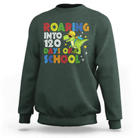 Dinosaur Roaring Into 120 Days Of School Kids Boys Girls 120 Days Smarter Sweatshirt - Wonder Print Shop