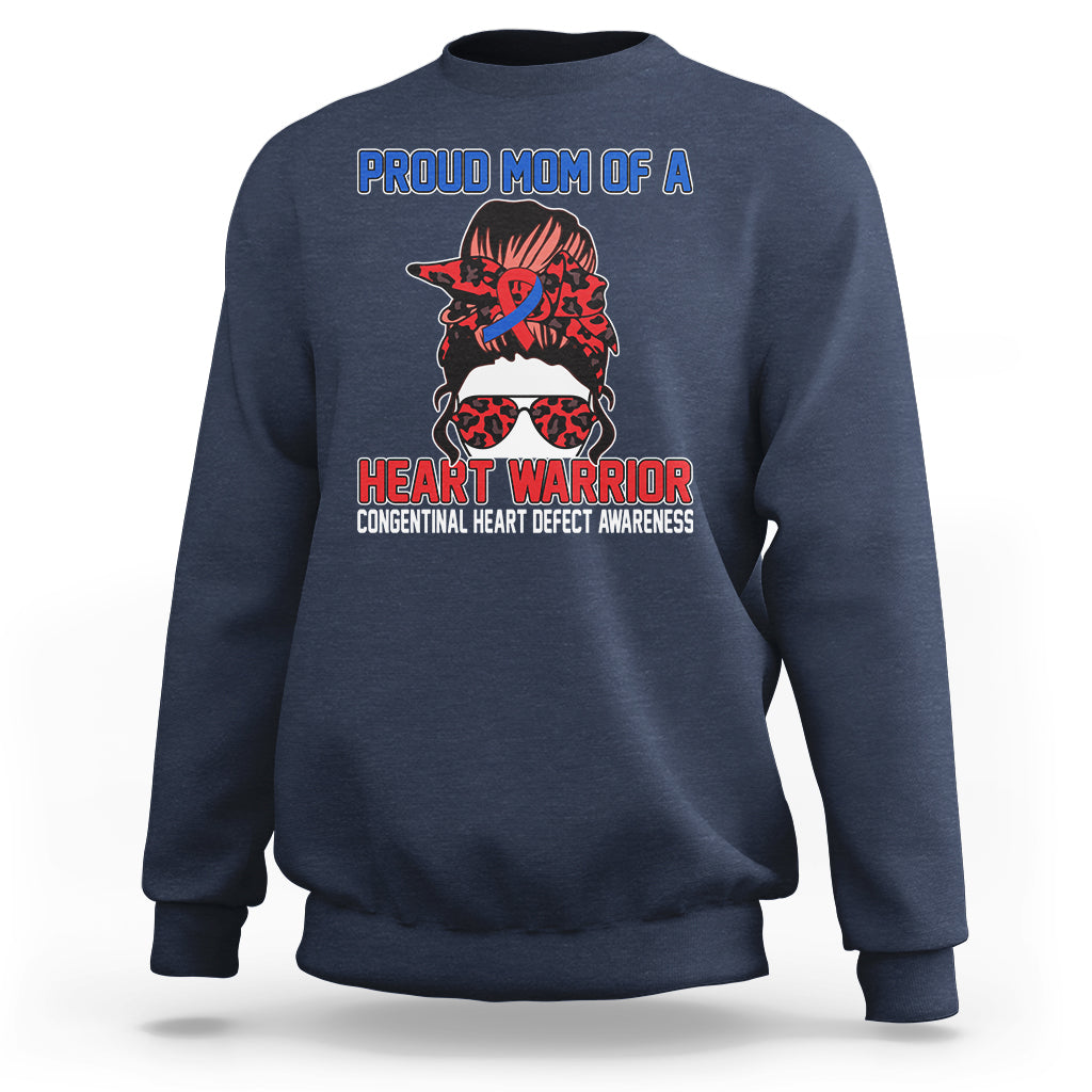 Dark charcoal crewneck sweatshirt with front warrior heart graphic and message print