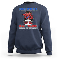 Dark charcoal crewneck sweatshirt with front warrior heart graphic and message print