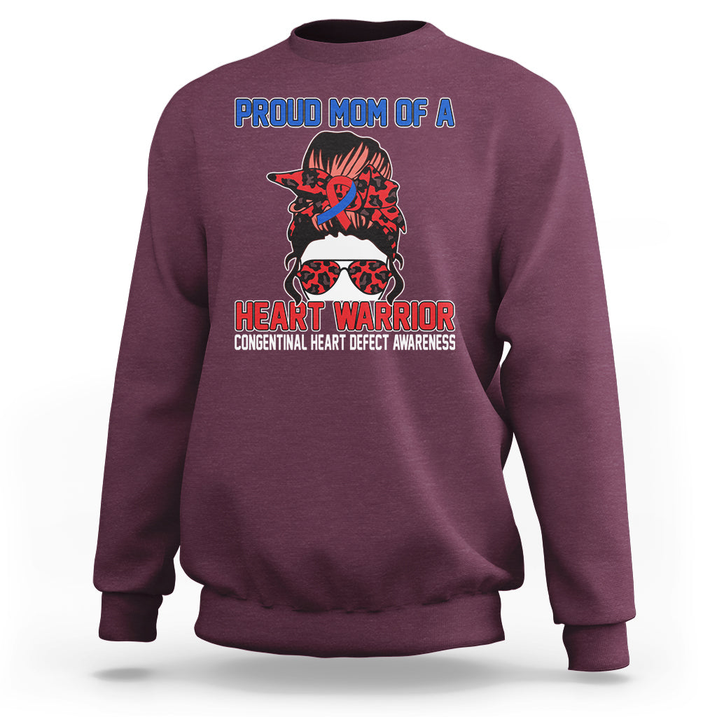 Maroon crewneck sweatshirt with front warrior heart graphic and message print