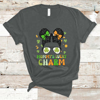 St Patricks Day Mommy's Lucky Charm Cute Little Bun Irish Girls T-Shirt - Wonder Print Shop
