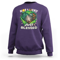 Not Lucky Simply Blessed Christian Shamrock St Patricks Day Sweatshirt - Wonder Print Shop