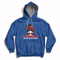 Messy Bun Mom Of A Heart Warrior CHD Congenital Heart Defect Hoodie - Wonder Print Shop