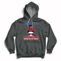 Messy Bun Mom Of A Heart Warrior CHD Congenital Heart Defect Hoodie - Wonder Print Shop