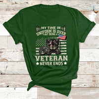 My Time In Uniform Is Over But Being A Veteran Never Ends T Shirt - Wonder Print Shop