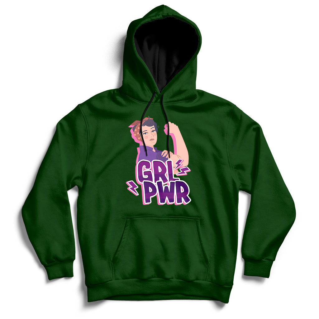 Grl Pwr Girl Power Feminist Women Power Womens Day Hoodie - Wonder Print Shop