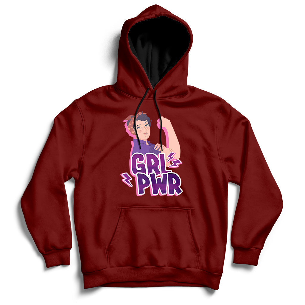 Grl Pwr Girl Power Feminist Women Power Womens Day Hoodie - Wonder Print Shop