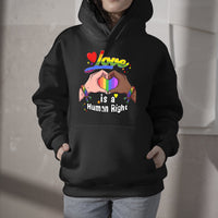 Love is A Human Right LGBTQ Rainbow Heart Gay Pride, LGBT Hoodie - Wonder Print Shop
