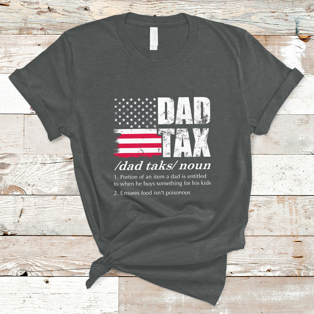 Vintage Dad Tax Definition Funny Fathers Day American Flag T Shirt - Wonder Print Shop
