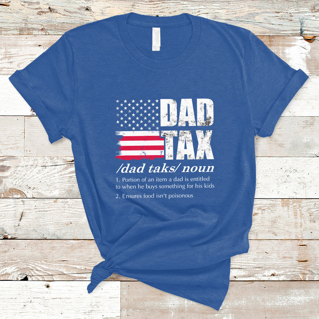 Vintage Dad Tax Definition Funny Fathers Day American Flag T Shirt - Wonder Print Shop