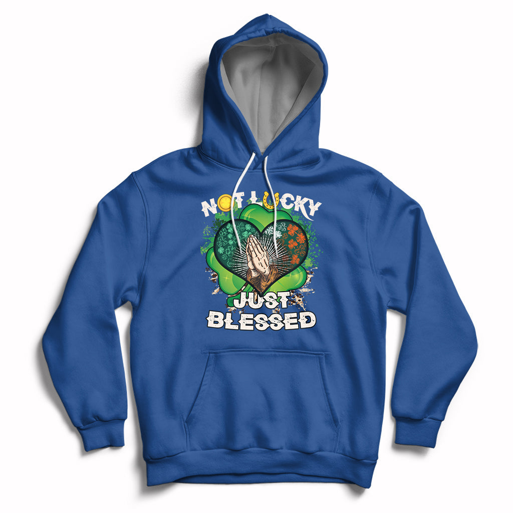 Not Lucky Simply Blessed Christian Shamrock St Patricks Day Hoodie - Wonder Print Shop