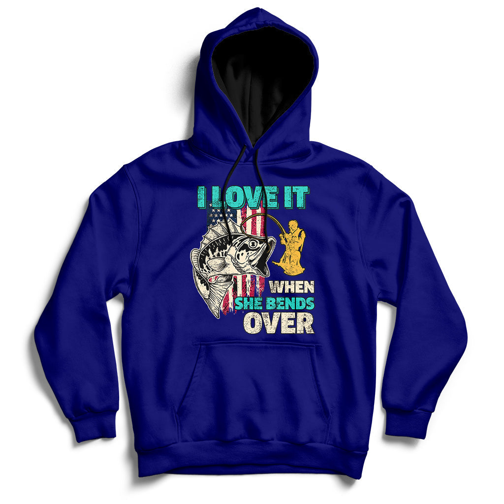 Funny Fisherman Fishing Rod I Love It When She Bends Over Hoodie - Wonder Print Shop