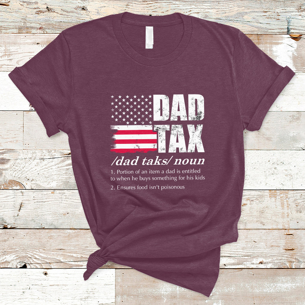 Vintage Dad Tax Definition Funny Fathers Day American Flag T Shirt - Wonder Print Shop