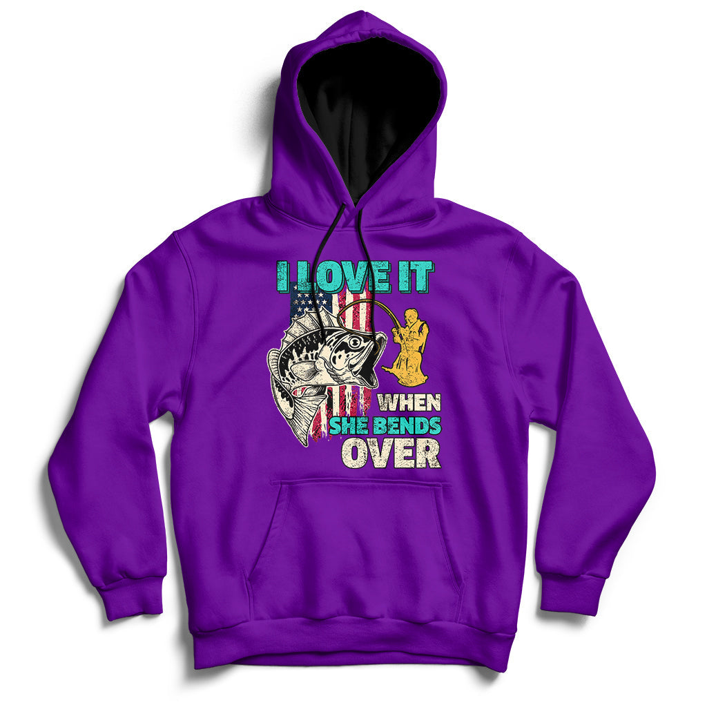 Funny Fisherman Fishing Rod I Love It When She Bends Over Hoodie - Wonder Print Shop