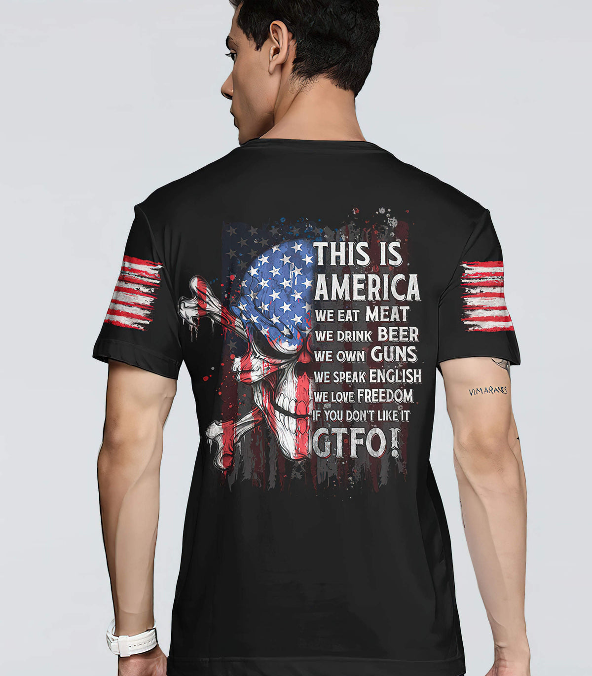 This Is America Patriotic Skull T Shirt - Wonder Print Shop