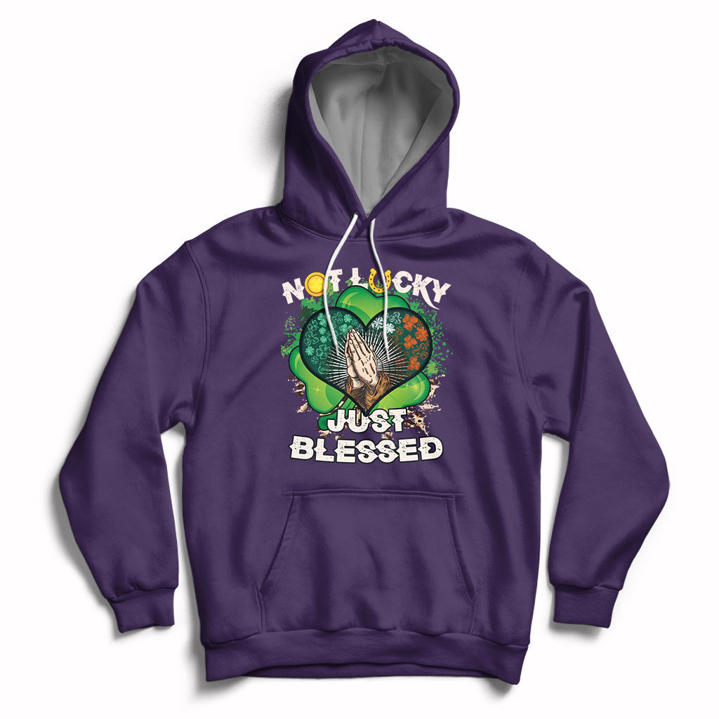 Not Lucky Simply Blessed Christian Shamrock St Patricks Day Hoodie - Wonder Print Shop