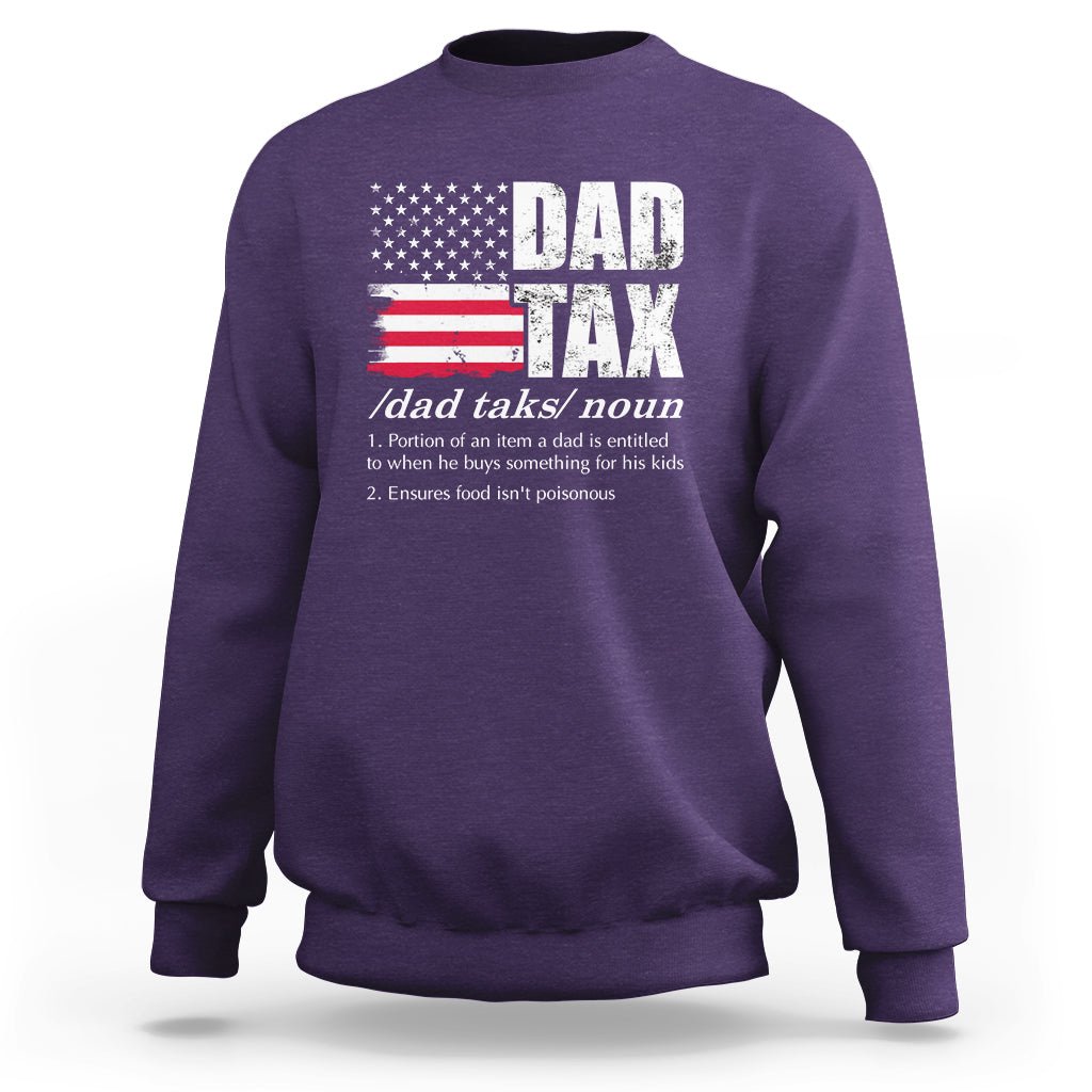 Vintage Dad Tax Definition Funny Fathers Day American Flag Sweatshirt - Wonder Print Shop