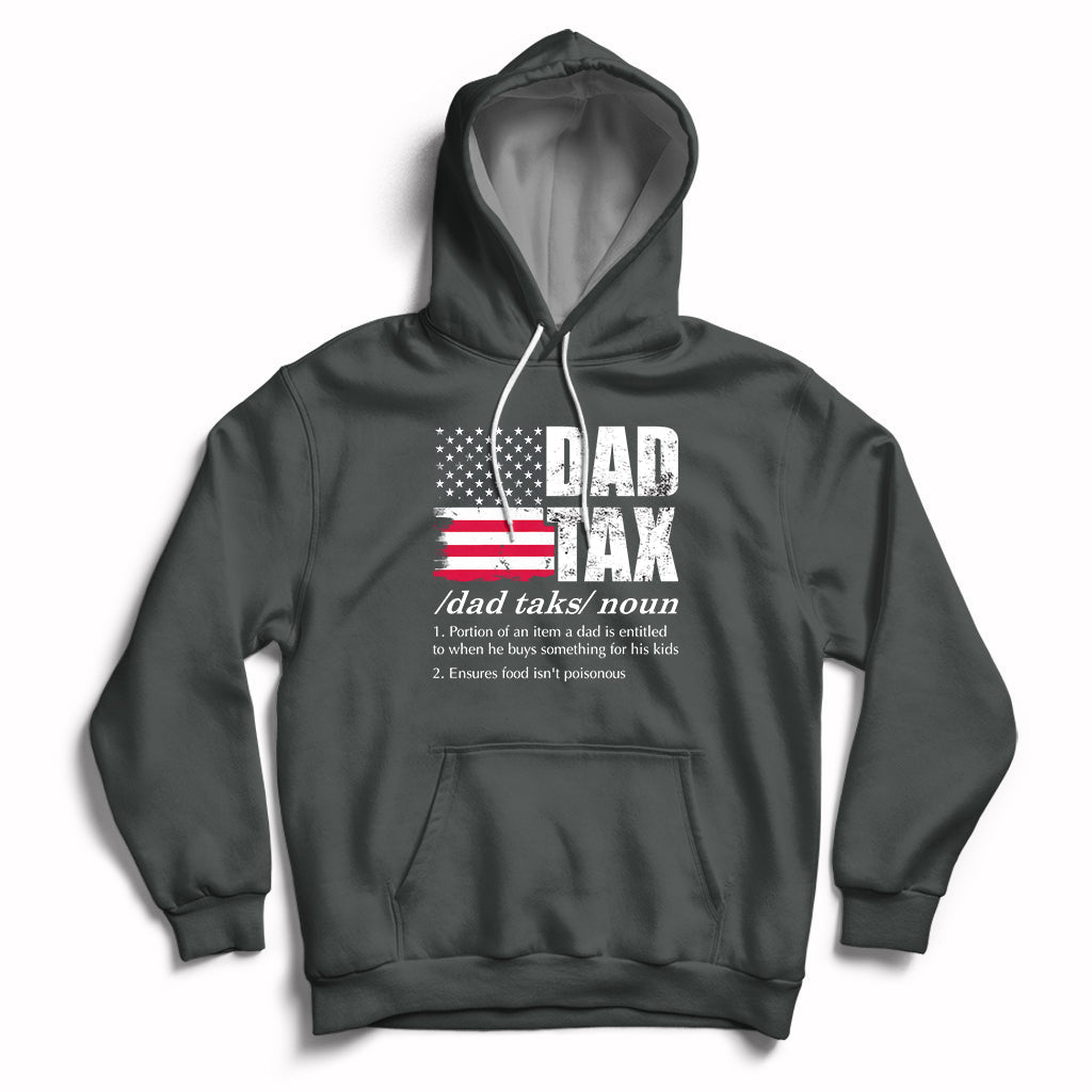 Vintage Dad Tax Definition Funny Fathers Day American Flag Hoodie - Wonder Print Shop