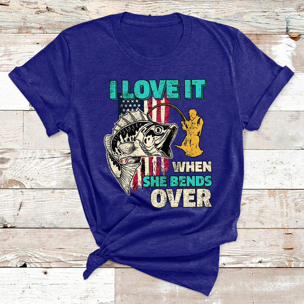 Funny Fisherman Fishing Rod I Love It When She Bends Over T Shirt - Wonder Print Shop