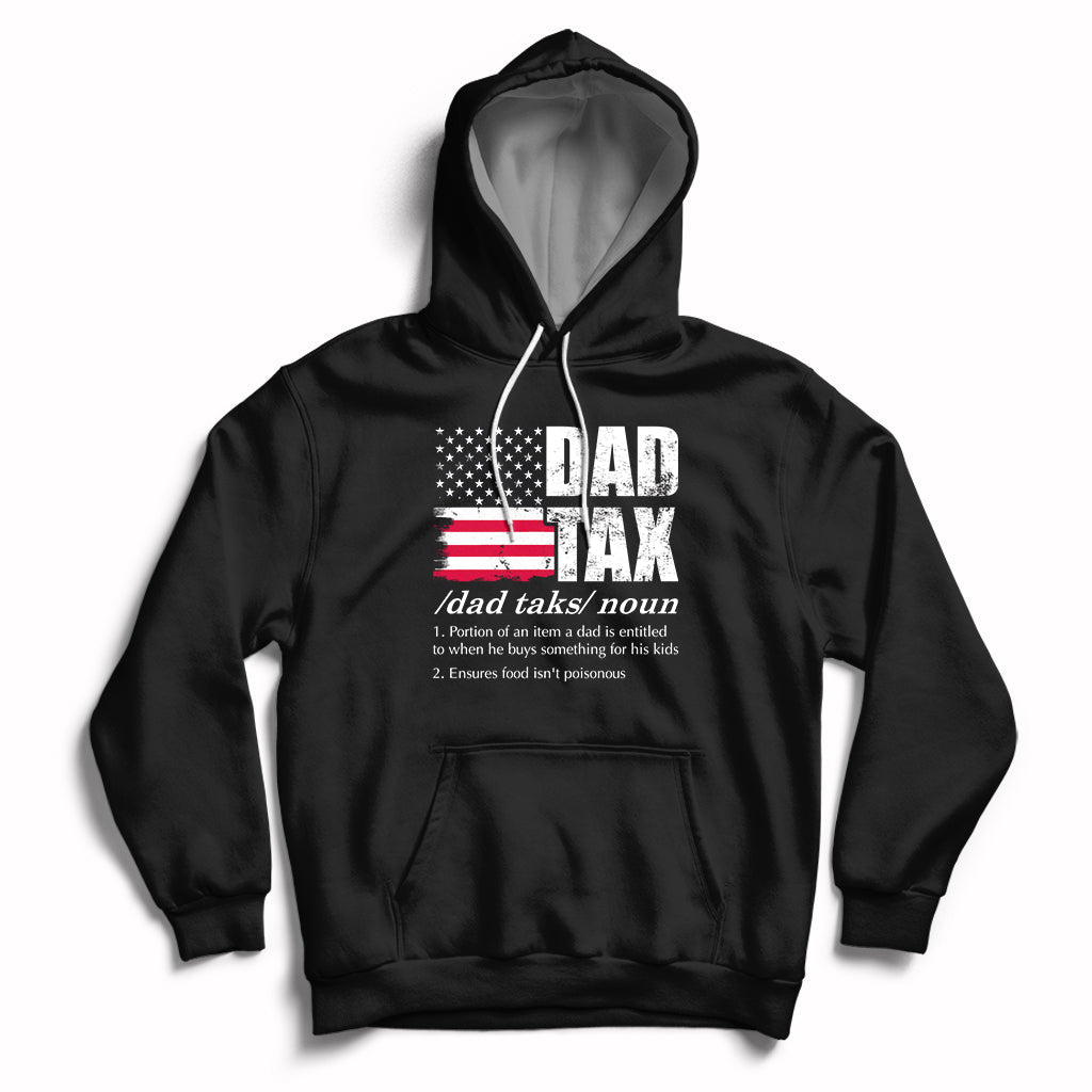 Vintage Dad Tax Definition Funny Fathers Day American Flag Hoodie - Wonder Print Shop