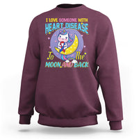 Unicorn I Love Someone With Heart Disease To The Moon & Back Sweatshirt - Wonder Print Shop