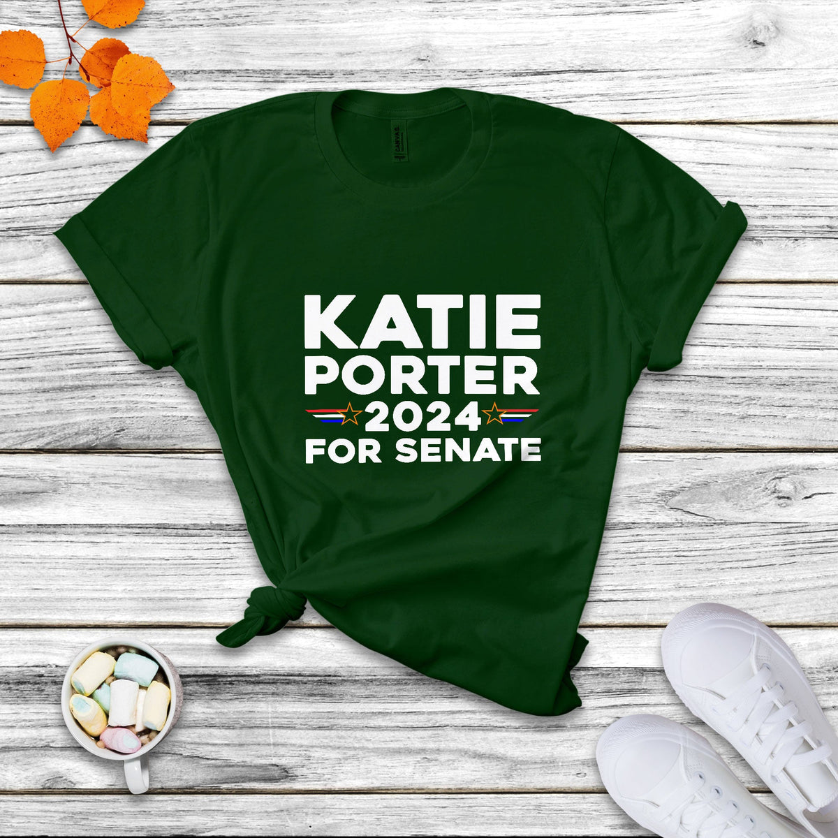 Katie Porter 2024 For US Senate California Democrat Senator - White T Shirt - Wonder Print Shop