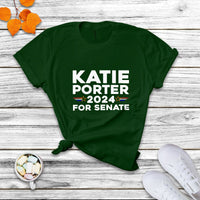 Katie Porter 2024 For US Senate California Democrat Senator - White T Shirt - Wonder Print Shop