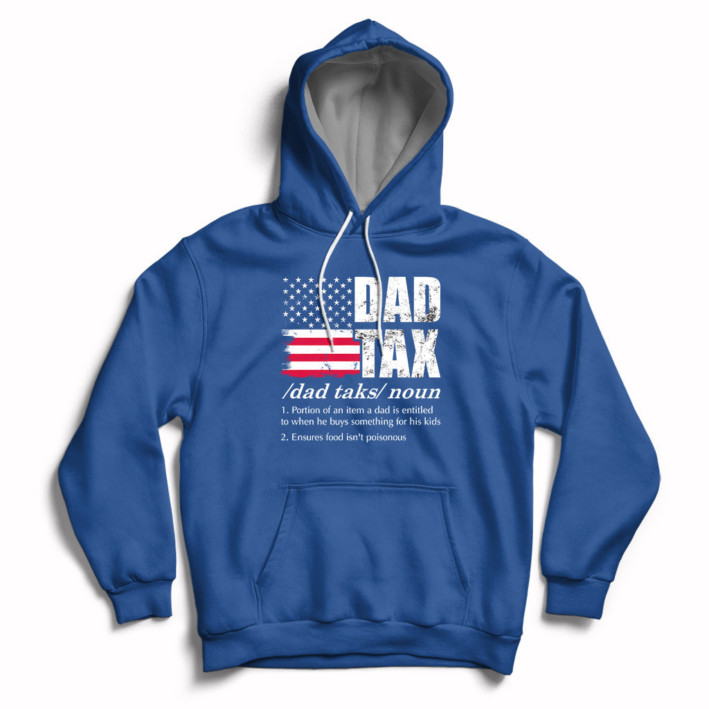 Vintage Dad Tax Definition Funny Fathers Day American Flag Hoodie - Wonder Print Shop