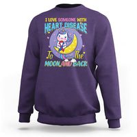 Unicorn I Love Someone With Heart Disease To The Moon & Back Sweatshirt - Wonder Print Shop