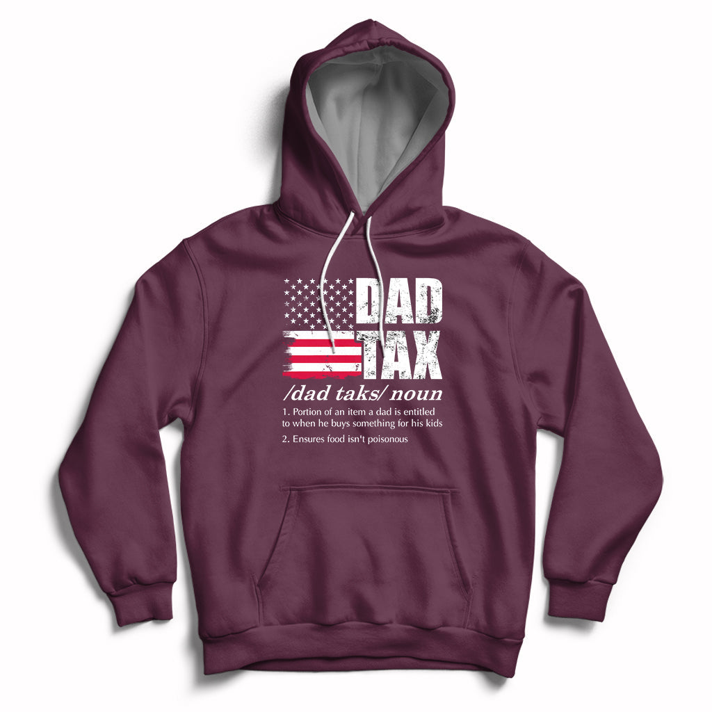 Vintage Dad Tax Definition Funny Fathers Day American Flag Hoodie - Wonder Print Shop