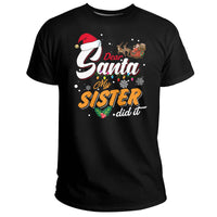 Dear Santa My Sister Did It Christmas Lights Xmas Pajamas, Christmas Santa T Shirt - Wonder Print Shop