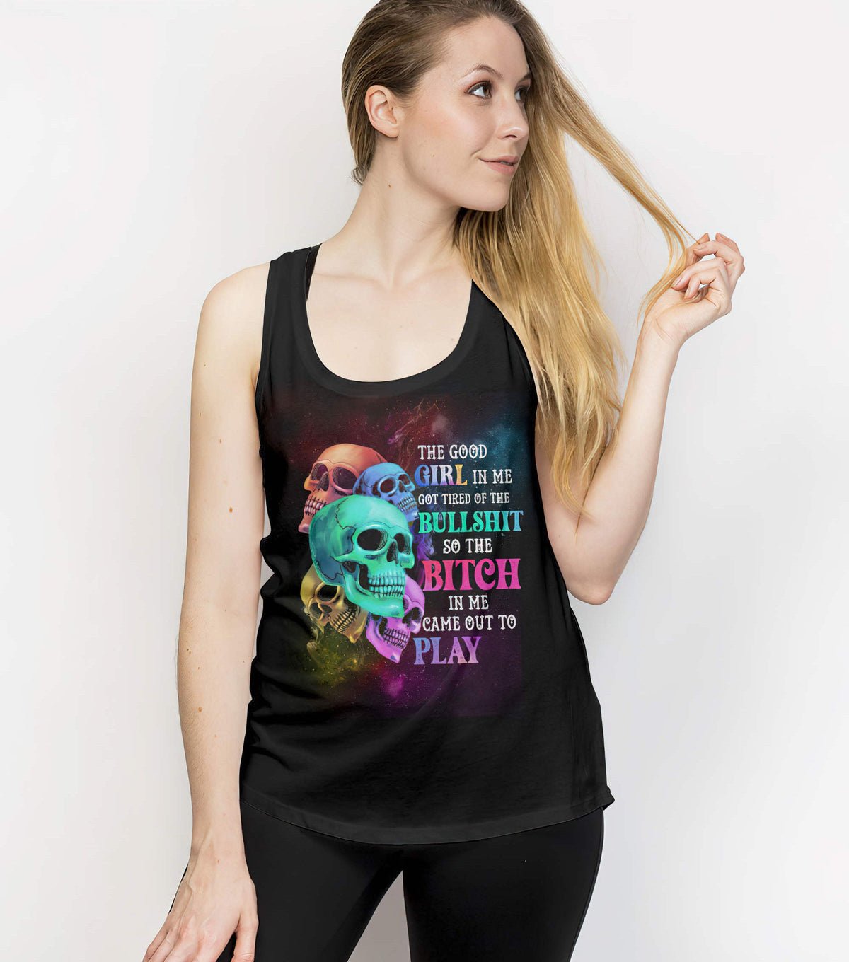 The Good Girl In Me Colorful Skull Tank Top
