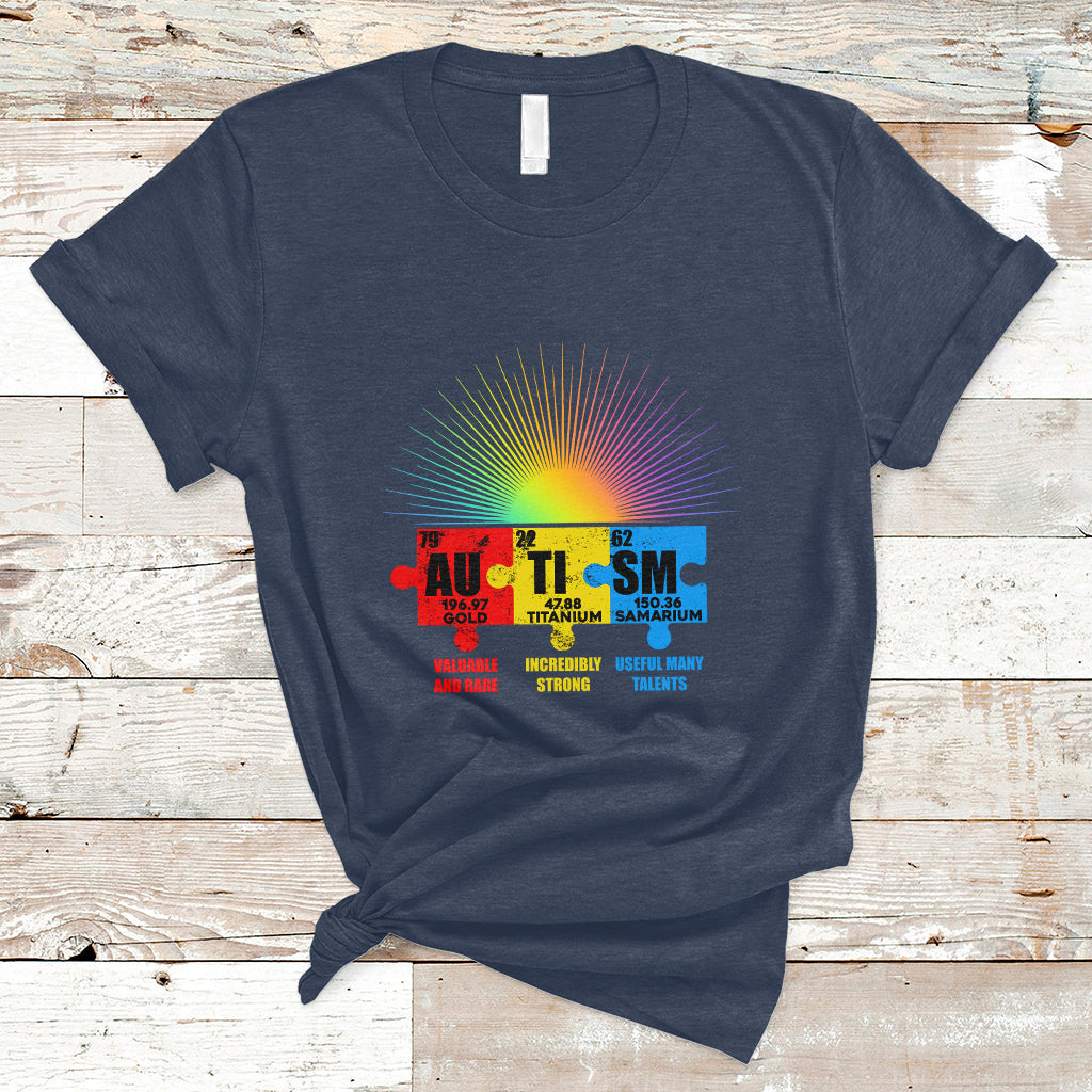 Autism Awareness Puzzle Chemical Element Autistic Support T Shirt - Wonder Print Shop