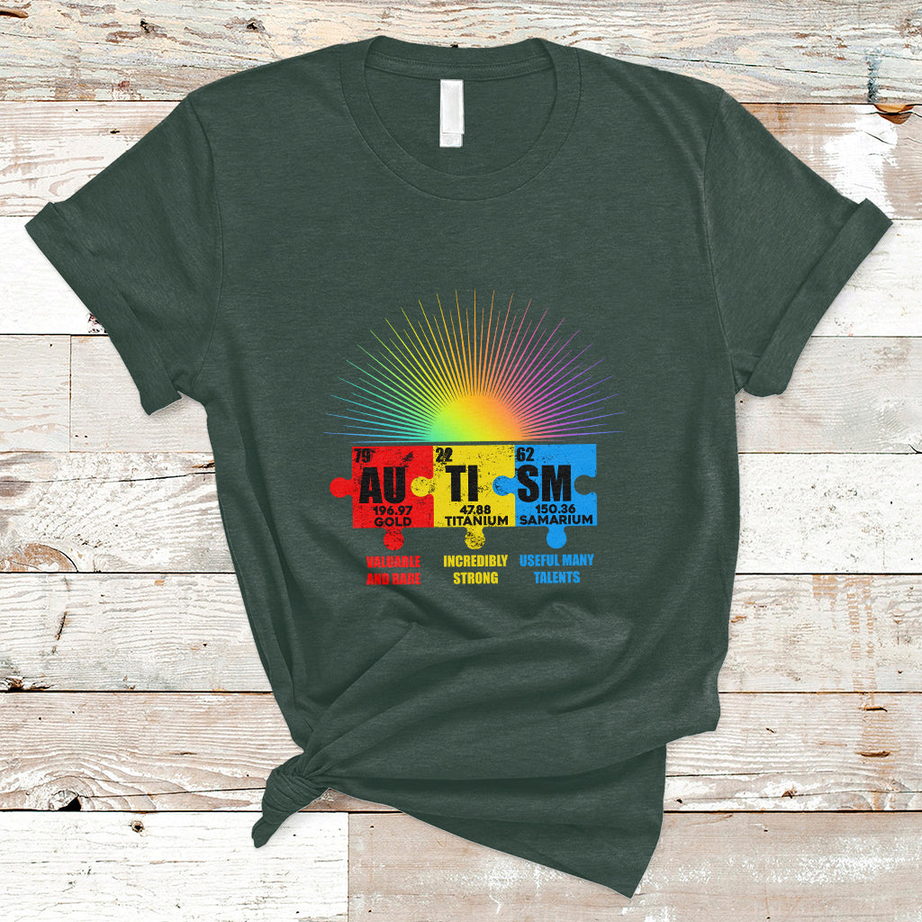Autism Awareness Puzzle Chemical Element Autistic Support T Shirt - Wonder Print Shop