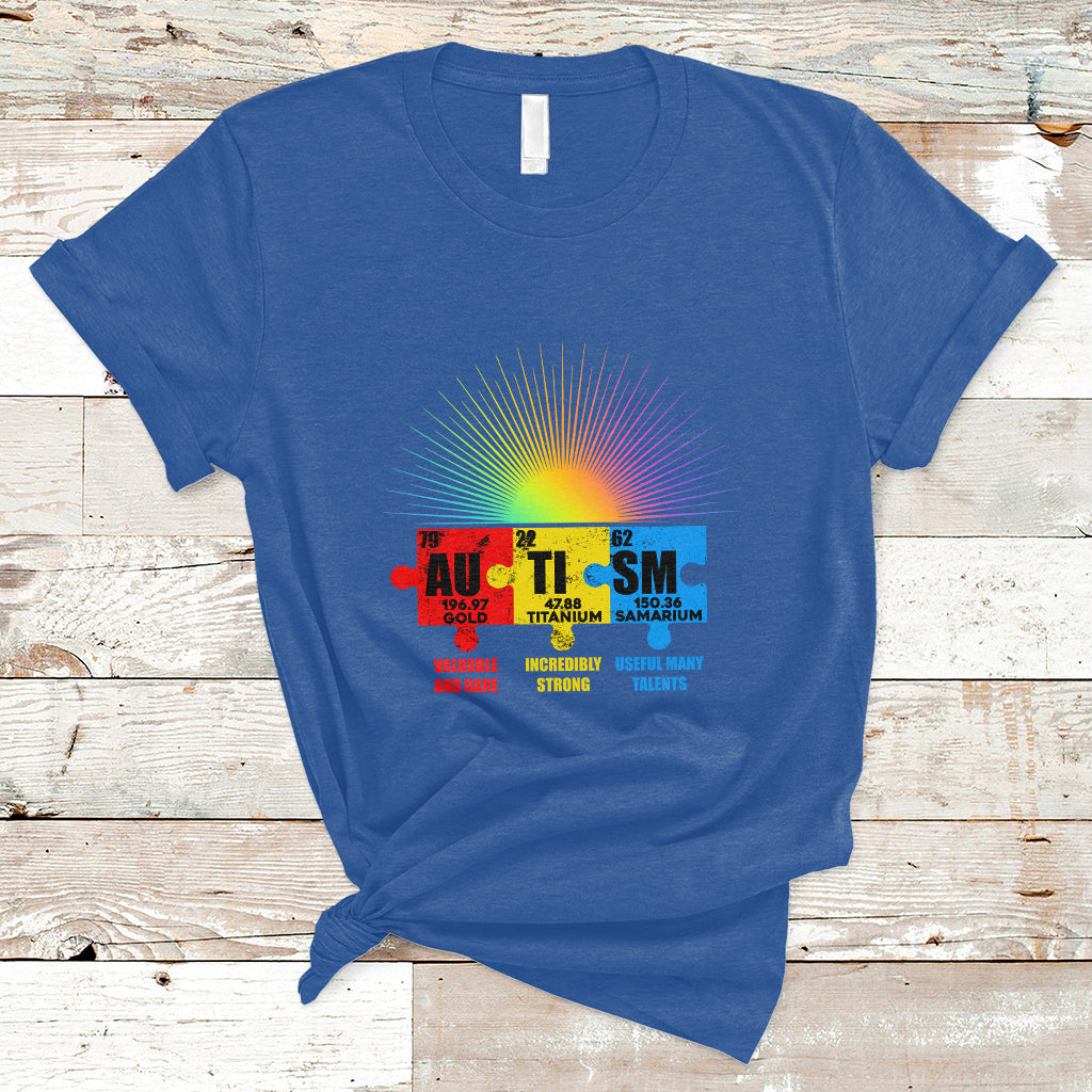 Autism Awareness Puzzle Chemical Element Autistic Support T Shirt - Wonder Print Shop