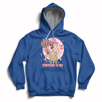 Royal blue cowboy hoodie with colorful skeleton, roses, and “EVERYTHING IS FINE” graphic